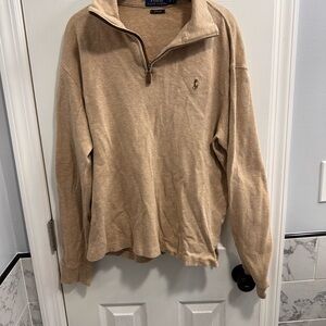 Ralph Lauren Men's Beige Zip-Up Sweater